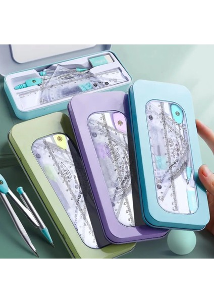 Mor Tarzı Et Öğrenci Cetveller Iletki Pusula Temizle Ölçekli Hassas Doğru Matematik Geometri Seti Kırtasiye Okul Malzemeleri (Yurt Dışından) modelleri