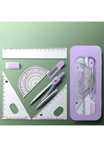 Mor Tarzı Et Öğrenci Cetveller Iletki Pusula Temizle Ölçekli Hassas Doğru Matematik Geometri Seti Kırtasiye Okul Malzemeleri (Yurt Dışından) fırsatları