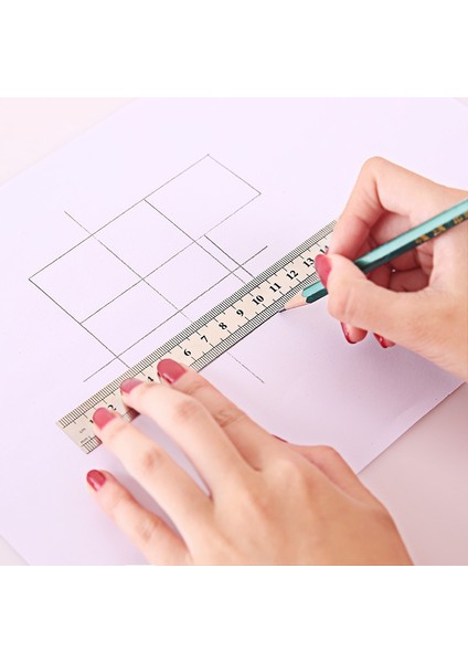 15 cm Paslanmaz Çelik Düz Cetvel Ince Entimetre Ölçeği Ofis Öğrencisi Çizim Çizgi Aracı Yüksek Hassasiyetli Ölçüm (Yurt Dışından)