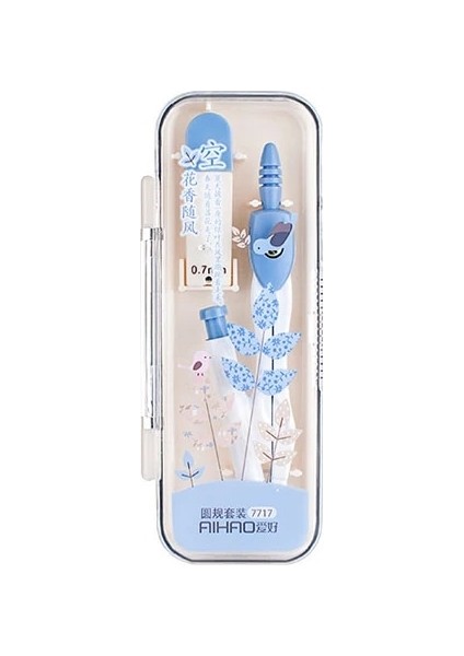 Mavi Stil Metal Çizim Pusula Kurşun Dolum ile Matematik Geometri Araçları Daireler Için Okul Malzemeleri Öğrenciler Için Sevimli Kırtasiye Seti (Yurt Dışından)