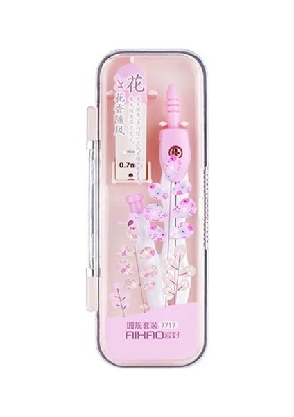 Pembe Tarzı Kawaii Metal Çizim Pusula Kurşun Dolum ile Matematik Geometri Araçları Daireler Okul Malzemeleri Sevimli Kırtasiye Seti Öğrencileri (Yurt Dışından)