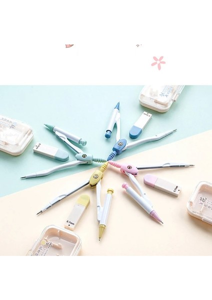 Pembe Tarzı Kawaii Metal Çizim Pusula Kurşun Dolum ile Matematik Geometri Araçları Daireler Okul Malzemeleri Sevimli Kırtasiye Seti Öğrencileri (Yurt Dışından) indirimleri