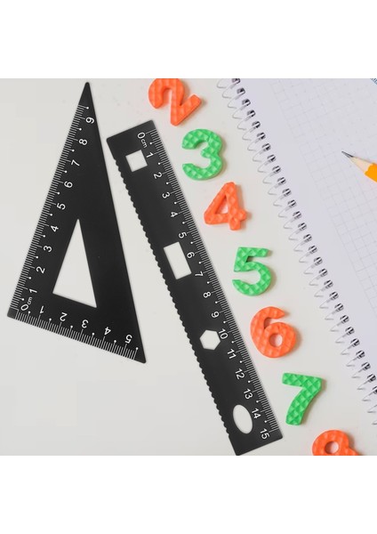 Gümüş Tarzı 4 Adet Metal Cetvel Seti Geometri Alet Seti Alüminyum Üçgen Çocuklar Takım Elbise Ölçekli Cetvel Kırtasiye Seti Öğrenciler Için (Yurt Dışından)
