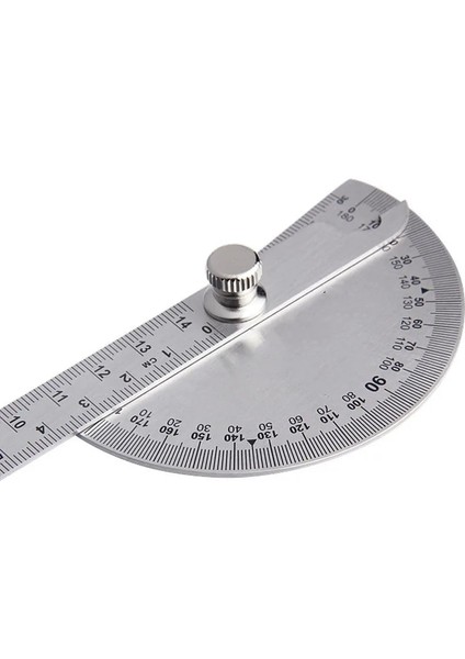 180 Derece Iletki Paslanmaz Çelik Açı Ölçer Ayarlanabilir Çok Fonksiyonlu Yarım Daire Cetvel Matematik Ölçme Aracı (Yurt Dışından)
