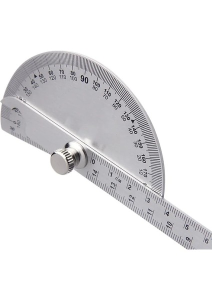 180 Derece Iletki Paslanmaz Çelik Açı Ölçer Ayarlanabilir Çok Fonksiyonlu Yarım Daire Cetvel Matematik Ölçme Aracı (Yurt Dışından) fiyatları