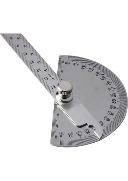 180 Derece Iletki Paslanmaz Çelik Açı Ölçer Ayarlanabilir Çok Fonksiyonlu Yarım Daire Cetvel Matematik Ölçme Aracı (Yurt Dışından) fırsatları