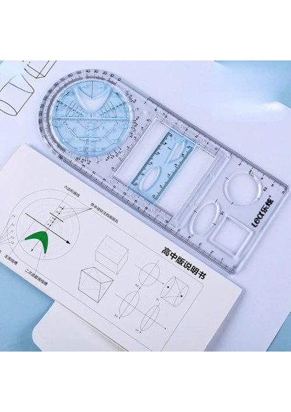 C Tarzı Dönebilen Hızlı Çizim Şablonu Cetvel Mimar Matematik Stereo Geometri Elips Çizim Ölçme Ölçeği Cetvel (Yurt Dışından)