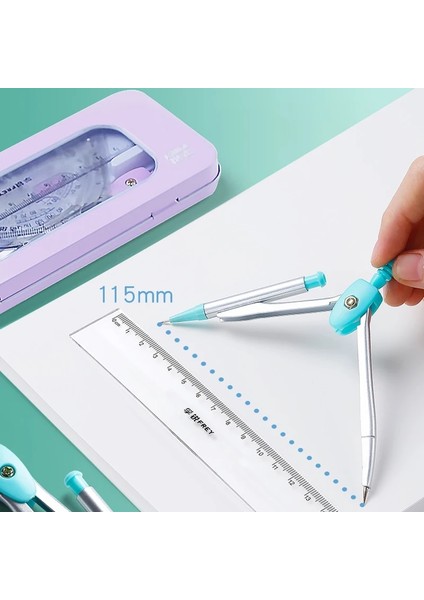 Mavi Stil Paslanmaz Çelik Pusula Seti Matematik Geometri Araçları Silgi ile Cetvel Öğrenci Marangoz Çizim Çizim Okul Malzemeleri (Yurt Dışından) fırsatları