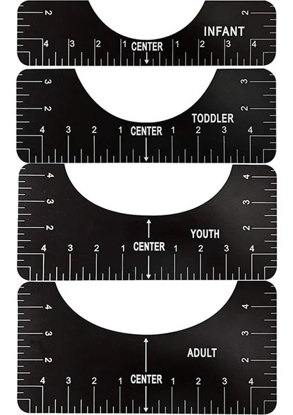Siyah Stil Lld Şeffaf T-Shirt Cetvel Tasarımları Giyim Tasarımı Için Set Ön Arka Boyun Diy Şablon Hizalama Matematik Setleri (Yurt Dışından)