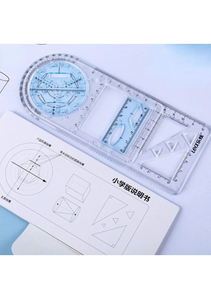 Bir Stil Hızlı Çizim Cetveli Çok Fonksiyonlu Taslak Şablon Cetveli Dayanıklı Dönebilen Ölçüm Ölçeği Cetveli (Yurt Dışından)