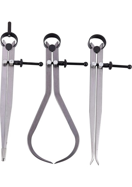 Gümüş Tarzı Yaylı Iç Dış Bölücü Kaliper Seti 8 Inç Mat Aletler 3'lü Paket (Yurt Dışından)