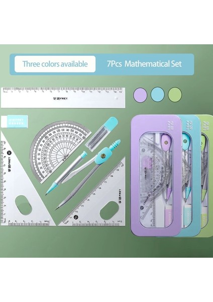 Yeşil Stil Pusula Cetvel Matematik Seti 3 Renk Öğrenme Aracı Çocuk Öğrenci Hediye Kırtasiye Okul Geometri Matematik Çizim Ölçme (Yurt Dışından) fiyatları