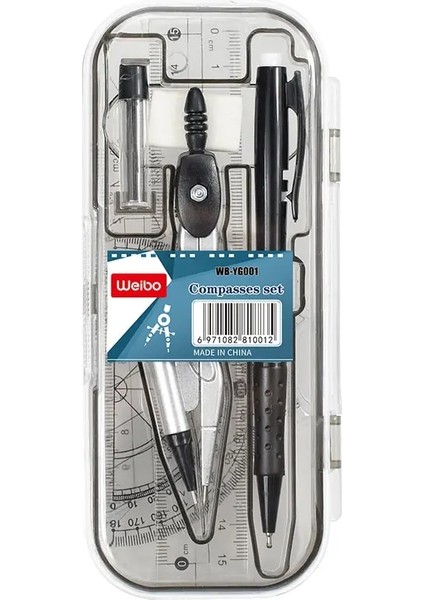 Kumral Stili YG001PUSULA Seti Kırtasiye Seti Metal Pusulalar Tükenmez Kalem Kurşun Silgi Cetvel Yarım Daire Iletki. (Yurt Dışından)