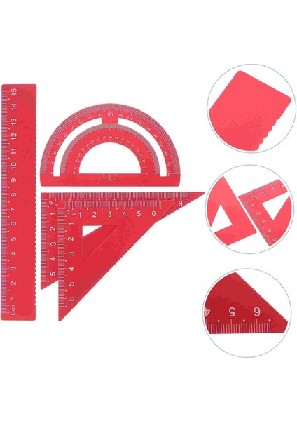 Kırmızı Stil 4 Adet Metal Cetvel Seti Geometri Alet Seti Alüminyum Üçgen Aletler Çocuklar Için Ölçekli Cetvel Kırtasiye Seti Öğrenciler Için (Yurt Dışından) modelleri