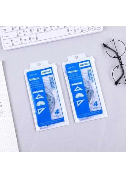 Wb Matematik Geometri Aracı Plastik Şeffaf Cetvel Seti Öğrenci Okulu Için Düz Kural Üçgen Cetvel Iletki Kiti Içerir (Yurt Dışından)