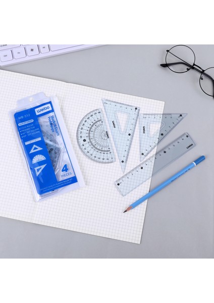 Wb Matematik Geometri Aracı Plastik Şeffaf Cetvel Seti Öğrenci Okulu Için Düz Kural Üçgen Cetvel Iletki Kiti Içerir (Yurt Dışından) modelleri