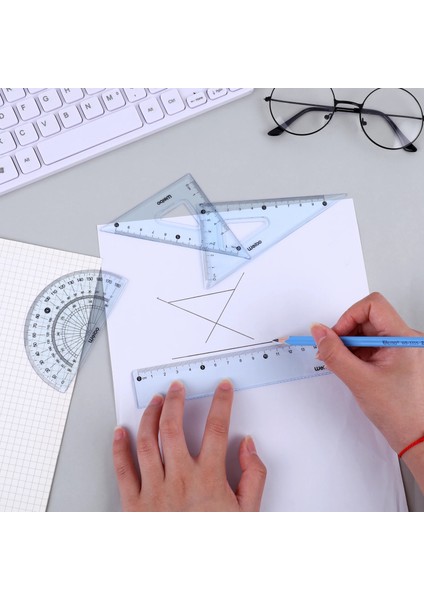 Wb Matematik Geometri Aracı Plastik Şeffaf Cetvel Seti Öğrenci Okulu Için Düz Kural Üçgen Cetvel Iletki Kiti Içerir (Yurt Dışından) fırsatları