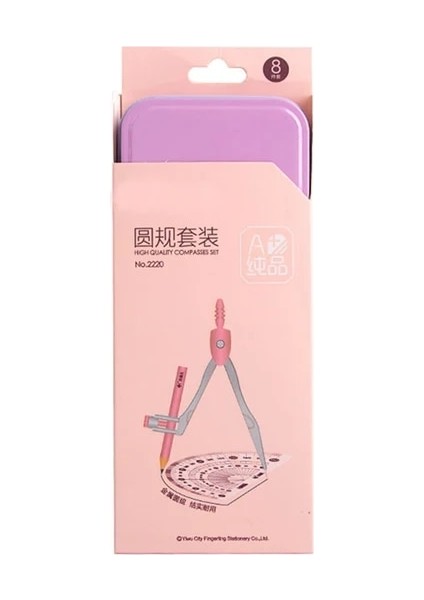 Pembe Tarzı Yeni Et Demir Ambalaj Pusulalar Cetvel Kırtasiye Seti Matematik Geometri Araçları Öğrenciler Için Okul Ofis Malzemeleri Çizmek Için (Yurt Dışından)
