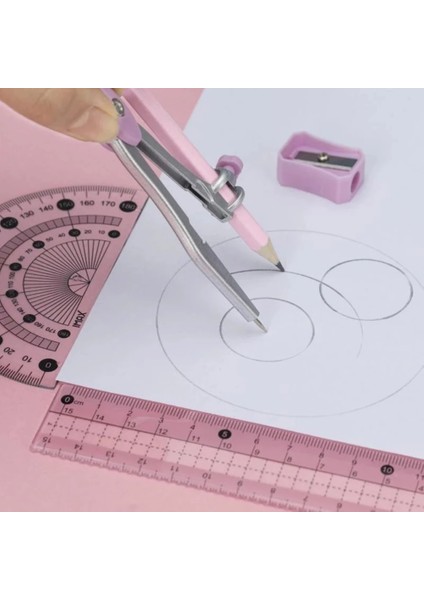 Pembe Tarzı Yeni Et Demir Ambalaj Pusulalar Cetvel Kırtasiye Seti Matematik Geometri Araçları Öğrenciler Için Okul Ofis Malzemeleri Çizmek Için (Yurt Dışından) fırsatları