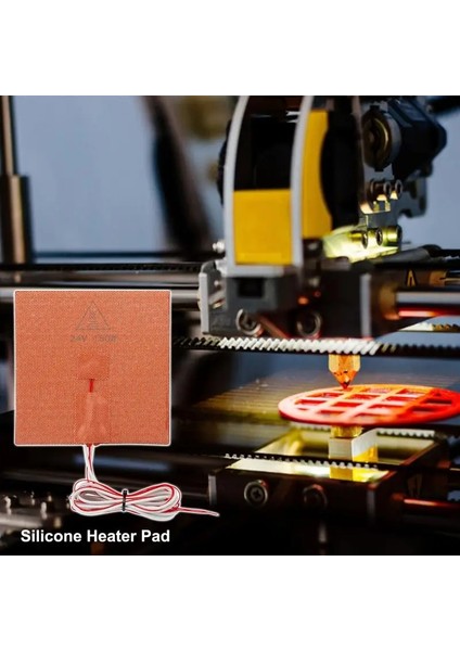 Turuncu Tarzı Silikon Isıtıcı Ped 24V 150W 3D Yazıcı Isıtma Plakası Yapışkanlı Arka Isıtma Plakası 3D Yazıcı Sıcak Yatak 3D (Yurt Dışından) indirimleri