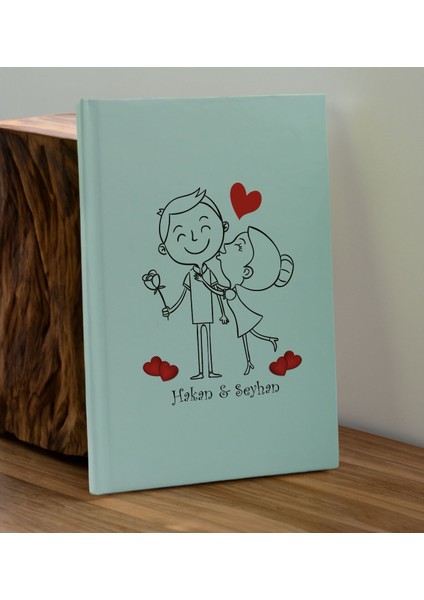 Sevgiliye Özel Isimli Su Yeşili Defter ve Yeşil Cam Matara Hediye Seti-9, Sevgiliye Hediye, Sevgililer Günü, Yeni Iş Hediyesi