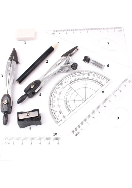 Geometri Kiti Geometri Açıölçer Çizim Için Silgi Pusula Seti Öğrenciler Için Matematik Silgi Cetveli (Yurt Dışından) fırsatları