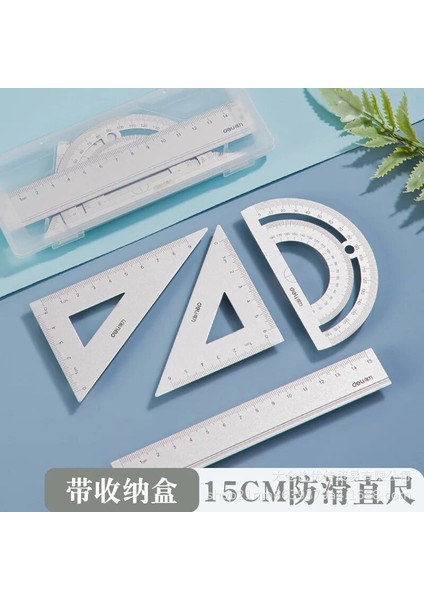 A1 Stili Öğrenci Geometrik Tasarım Araçları Metal Iletki Köşe Yuvarlama Yumruk Percision Ölçüm Araçları Çizim Alüminyum Cetvel Seti (Yurt Dışından)