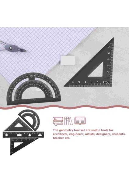 Gümüş Tarzı 4 Adet Metal Cetvel Seti Geometri Araç Seti Alüminyum Üçgen Paslanmaz Çelik Cetvel Ölçeği Cetvel Kırtasiye Seti Öğrenciler Için (Yurt Dışından) indirimleri