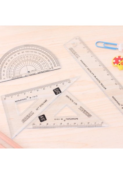 Mavi Stil Et Yüksek Li Cetvel Iletki Öğrenci Matematik Geometri Plastik Üçgen Cetvel Seti Ofis Okul Malzemeleri (Yurt Dışından)