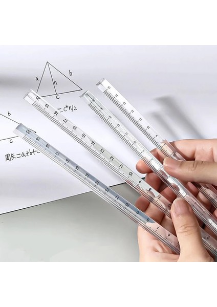 15CM Tarzı cm Şeffaf Üçgen Düz Cetvel Kawaii Ölçüm Çizim Şablonu Kore Kırtasiye Yazma Aracı Ofis Malzemeleri (Yurt Dışından)