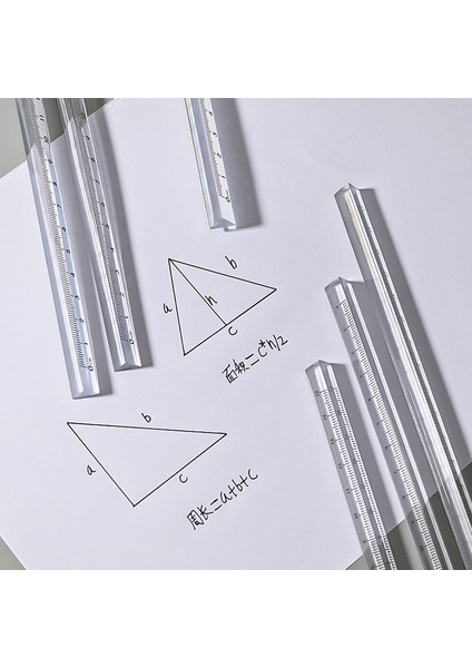 15CM Tarzı cm Şeffaf Üçgen Düz Cetvel Kawaii Ölçüm Çizim Şablonu Kore Kırtasiye Yazma Aracı Ofis Malzemeleri (Yurt Dışından)