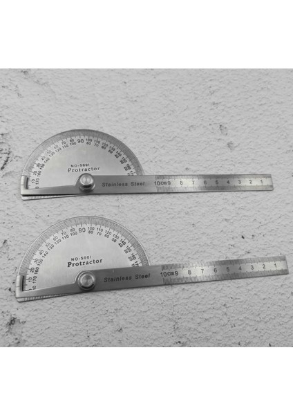 Paslanmaz Çelik 180 Derece Iletki Metal Açı Cetvel Profesyonel Metre Cetvel Ölçer Bulucu Gonyometre Konveyör Aracı (Yurt Dışından)