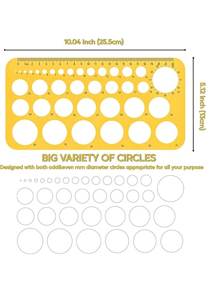 No.3 Tarzı 1 Adet K Rercles Geometrik Şablon Cetvel Şablon Çizim Ölçme Aracı Öğrenciler Yeni Tasarım (Yurt Dışından) fiyatları