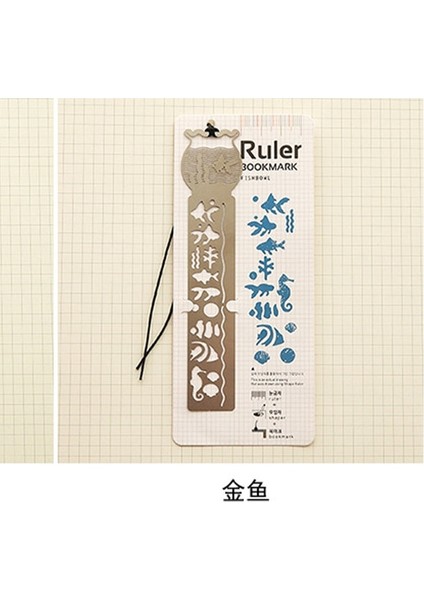 Japon Balığı Tarzı Ölçekli ve Desenli Cetvel Metal Yer Ayracı Şablonlar Boyama Çok Fonksiyonlu Nefis Yer Imleri Beraberlik Simgesi Cetvel Matematik (Yurt Dışından)