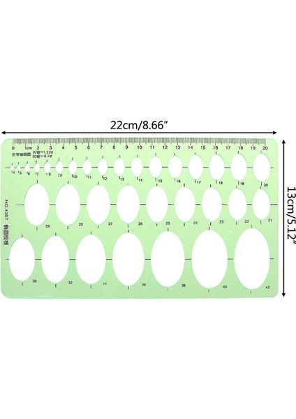 NO.4307 Stili 18 Stilleri Cetveller Yeşil Plastik Daireler Geometrik Şablon Cetvel Stencil Ölçme Aracı Kırtasiye Öğrenciler Çizim Eğrisi Cetvel (Yurt Dışından)