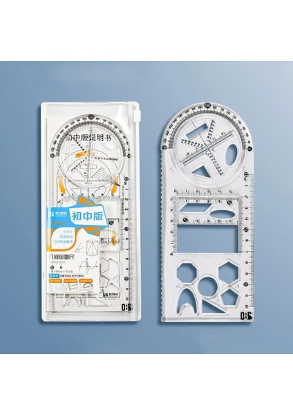 No.10 Stili Yeni Döner Çok Fonksiyonlu Geometrik Çizim Şablonu Cetvel Iletki Öğrenme Ölçme Aracı Mimarisi Kırtasiye Malzemeleri (Yurt Dışından)