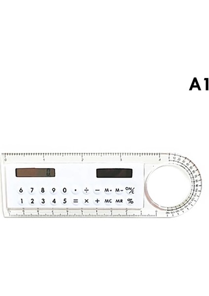 A1 Stili Ultra-Ince Düz Cetvel ile Güneş Hesap Makinesi Büyüteç Mini Çok Fonksiyonlu 10 cm Uzunluk Cetvel Öğrenci Okul Ofis Malzemeleri (Yurt Dışından)