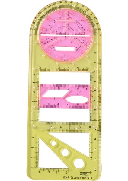 No.8 Tarzı Okul Ofis Mimarisi Kaynağı Için Çok Fonksiyonlu Geometrik Cetvel Geometrik Çizim Şablonu Ölçme Aracı Линейка Школьная (Yurt Dışından)