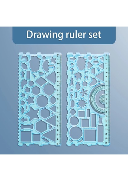 E Tarzı Çok Fonksiyonlu Geometrik Fonksiyon Cetvel Seti Matematik Çizim Şablonu Ölçme Aracı Öğrenci Okul Ofis Malzemeleri Için (Yurt Dışından)