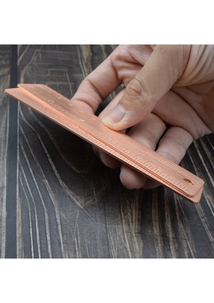 1 Adet Vintage Saf Bakır Pirinç Cetvel 12CM 4 Inç Çift Ölçekli Boyama Çizim Ölçme Aracı Retro Ofis Okul Kırtasiye (Yurt Dışından) fırsatları