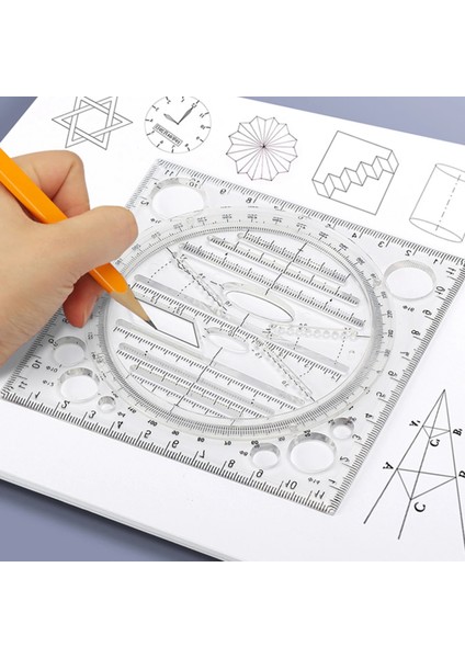 Mavi Stil Çok Fonksiyonlu Çizim Cetvel Geometrik Şablon Cetvel Ölçme Araçları Okul Ofis Öğretim Malzemeleri Boyama Yuvarlak Cetvel (Yurt Dışından) modelleri