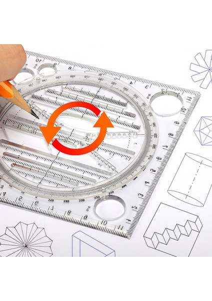 Mavi Stil Çok Fonksiyonlu Çizim Cetvel Geometrik Şablon Cetvel Ölçme Araçları Okul Ofis Öğretim Malzemeleri Boyama Yuvarlak Cetvel (Yurt Dışından) fırsatları