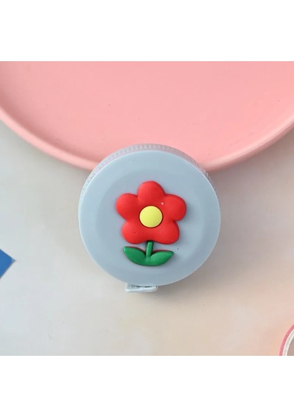 Çiçek Tarzı 1.5 Metre Inç Uzun Sevimli Kawaii Hayvanlar Rulo Otomatik Streç Cetvel Kırtasiye Dikiş Ölçü Cetvel Mezura (Yurt Dışından)