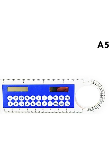 A5 Stili Ultra-Ince Düz Cetvel ile Güneş Hesap Makinesi Büyüteç Mini Çok Fonksiyonlu 10 cm Uzunluk Cetvel Öğrenci Okul Ofis Malzemeleri (Yurt Dışından)