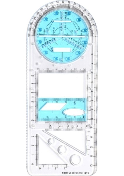 Cz7 Tarzı Çok Fonksiyonlu Geometrik Cetvel Şeffaf Çizim Şablonu Döndürülebilir Matematik Ölçüm Cetvelleri Öğrenciler Okul Ofis Malzemeleri (Yurt Dışından)
