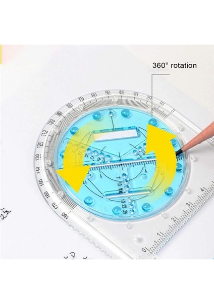 Cz7 Tarzı Çok Fonksiyonlu Geometrik Cetvel Şeffaf Çizim Şablonu Döndürülebilir Matematik Ölçüm Cetvelleri Öğrenciler Okul Ofis Malzemeleri (Yurt Dışından) fırsatları