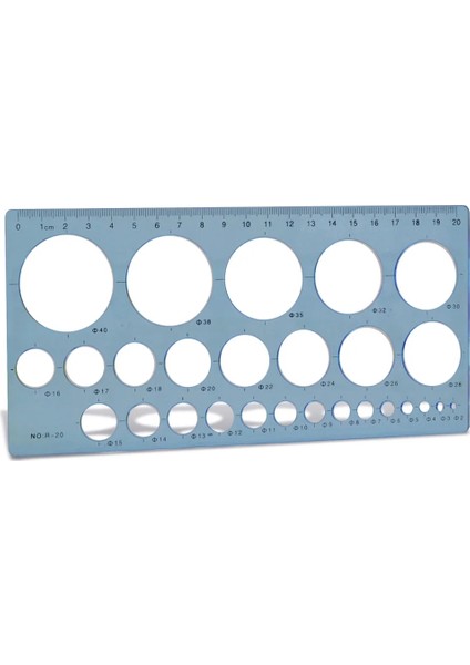 Mavi Stil M Yuvarlak Delik Şablonu Cetvel Çizim Şablonu Kırtasiye Cetvelleri Dört Renk Rastgele Karışık Güvencesi (Yurt Dışından)