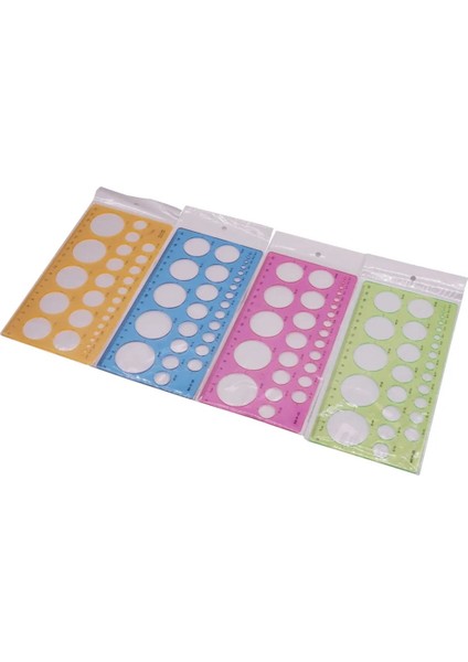 Mavi Stil M Yuvarlak Delik Şablonu Cetvel Çizim Şablonu Kırtasiye Cetvelleri Dört Renk Rastgele Karışık Güvencesi (Yurt Dışından) modelleri