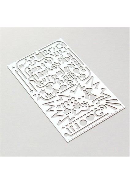 Bir Stil 1x Paslanmaz Çelik Şablon Cetvel Dıy Scrapbooking Boyama Dekor Damgalama Kağıt Kartı Çizim Şablonu Zanaat Çok Fonksiyonlu (Yurt Dışından)