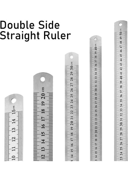 400MM Tarzı Paslanmaz Çelik Çift Taraflı Düz Cetvel Santimetre Metrik Ölçekli Metal Cetvel Hassas Ölçme Aracı 15CMCMCMCMCM (Yurt Dışından)